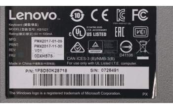 Lenovo 00XH575 DT_KYB Preferred Pro USB KB N L_UK-EN