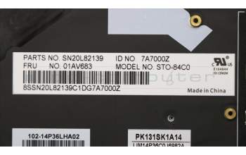 Lenovo 01AV683 Keyboard Internal, Czech, Black, UK