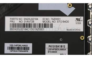 Lenovo 01AV728 NB_KYB KB SLV Chicony German