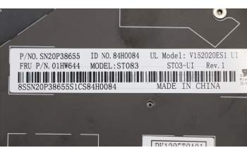 Lenovo 01HW644 Interne Tastatur, US-Englisch (International), Hintergrundbeleuchtung
