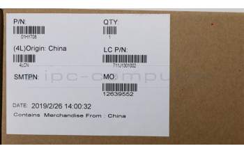 Lenovo 01HY708 Oberer Gehäuseteil Baugruppe, mit Fingerabdruckscanner, mit CS