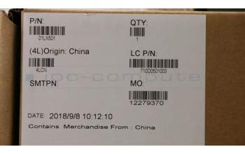 Lenovo 01LX501 MECH_ASM KBD,Bezel,ARA,FPR,BK,CHY