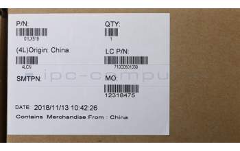 Lenovo 01LX519 MECH_ASM KBD,Bezel,IT,FPR,BK,CHY