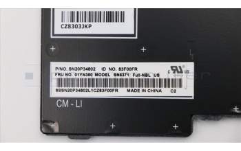 Lenovo 01YN380 NB_KYB FRU COMO FL,LTN,KB,SV,US