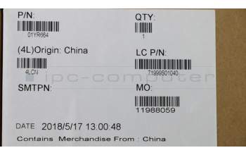 Lenovo 01YR664 C-Abdeckung mit Tastatur, Slowenisch, Schwarz, Hintergrundbeleuchtung, Fingerabdruck, NFC