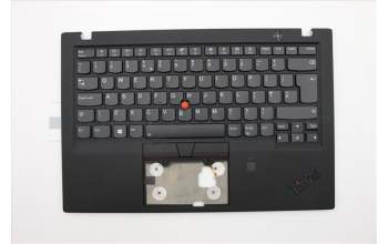 Lenovo 01YR672 C-Abdeckung mit Tastatur, Englisch (GB), Schwarz, Hintergrundbeleuchtung, Fingerabdruck