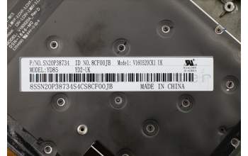 Lenovo 01YR672 C-Abdeckung mit Tastatur, Englisch (GB), Schwarz, Hintergrundbeleuchtung, Fingerabdruck