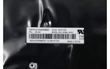 Lenovo 02HL660 C-Abdeckung mit Tastatur, Französisch, Schwarz, Hintergrundbeleuchtung