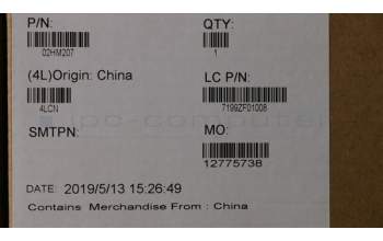 Lenovo 02HM207 C-Cover with keyboard, Danish, Black, Backlight, UK