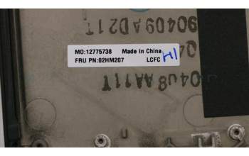 Lenovo 02HM207 C-Cover with keyboard, Danish, Black, Backlight, UK