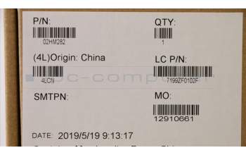 Lenovo 02HM282 C-Abdeckung mit Tastatur, Englisch (US, Euro), Schwarz, Hintergrundbeleuchtung, Fingerabdruck