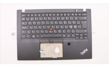 Lenovo 02HM296 C-Abdeckung mit Tastatur, Skandinavien, Schwarz, Hintergrundbeleuchtung, Fingerabdruck