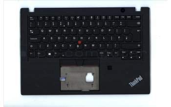 Lenovo 02HM307 C-Abdeckung mit Tastatur, Englisch (GB), Schwarz, Hintergrundbeleuchtung, Fingerabdruck