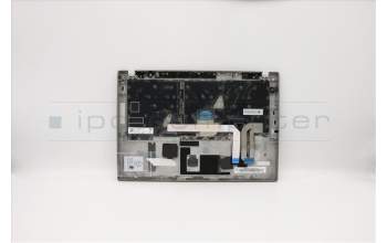 Lenovo 02HM379 C-Abdeckung mit Tastatur, Englisch (GB), Silber, Hintergrundbeleuchtung, Fingerabdruck