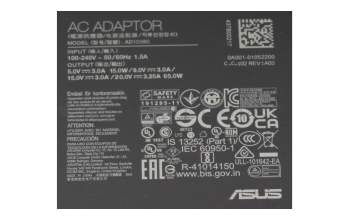 0A001-01057100 Original Asus USB-C Netzteil 65,0 Watt