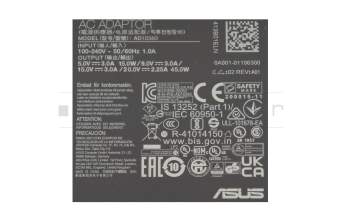 0A001-01440900 Original Asus USB-C Netzteil 45,0 Watt