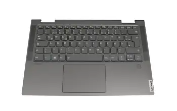 Tastatur inkl. Topcase DE (deutsch) grau/grau mit Backlight original für Lenovo Yoga C740-14IML (81TC)