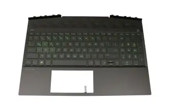 L57593-041 Original HP Tastatur inkl. Topcase DE (deutsch) schwarz/schwarz mit Backlight