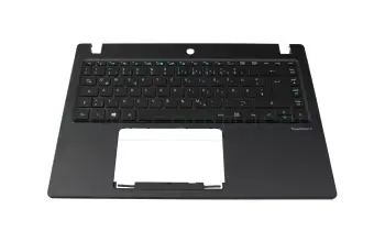 Tastatur inkl. Topcase DE (deutsch) schwarz/schwarz mit Backlight original f&uuml;r Acer TravelMate X3 (TMX341-51-M)