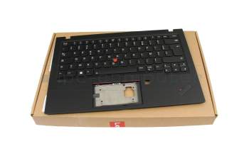 102-18F86LHC01C Original Lenovo Tastatur inkl. Topcase FR (französisch) schwarz/schwarz mit Backlight und Mouse-Stick