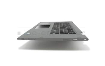 1H0CP Original Dell Tastatur inkl. Topcase DE (deutsch) schwarz/grau mit Backlight für Fingerprint-Sensor