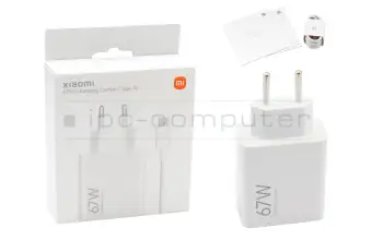 USB-C Netzteil 67,0 Watt EU Wallplug wei&szlig; (Charging Combo Type-A) original f&uuml;r Xiaomi Mi 9