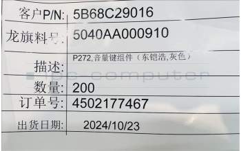 Lenovo 5B68C29016 TB311 V_key_Grey&*5040AA000910 CS