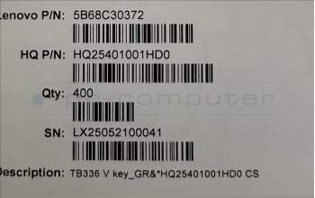 Lenovo 5B68C30372 TB336 V key_GR&*HQ25401001HD0 CS