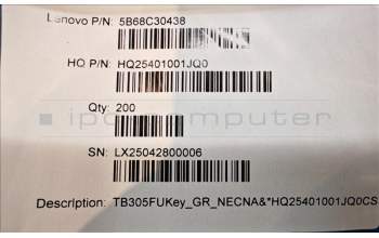Lenovo 5B68C30438 TB305FU Key_GR_NECNA&*HQ25401001JQ0 CS