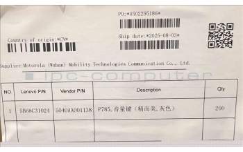 Lenovo 5B68C31024 TB361FU VOL key_GR&*5040AA001138 CS