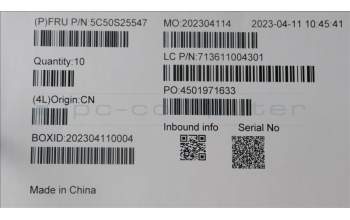 Lenovo 5C50S25547 CARDPOP CARDPOP WT 82XK FP BD