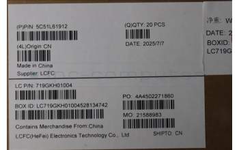 Lenovo 5C51L61912 CAMERA Camera,5M,RGB,USB,UF,Bsn