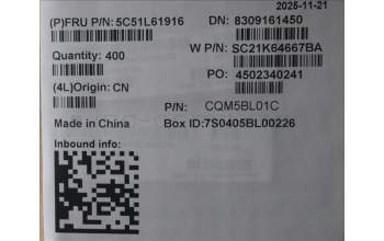 Lenovo 5C51L61916 CAMERA Camera,HD,USB,2MIC,UF,LVI