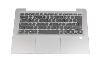 5CB0N78681 Original Lenovo Tastatur inkl. Topcase DE (deutsch) grau/silber mit Backlight für Fingerprint-Sensor