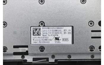 Lenovo 5CB0S16612 C-Cover with keyboard, Hungarian, Black, Non-Backlight, UK