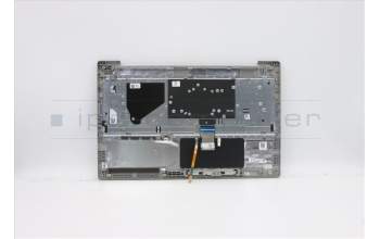 Lenovo 5CB0X56084 C-Cover with keyboard, Czech, Platinum Grey, Backlight, Fingerprint, UK