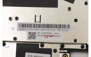 Lenovo 5CB0Y85483 C-Cover with keyboard, US English Euro, Grey, Non-Backlight, Non-Fingerprint, US