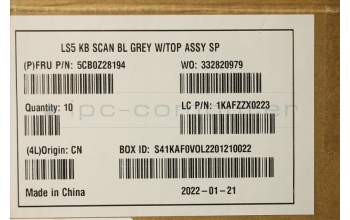 Lenovo 5CB0Z28194 Tastatur inkl. TopcaseQ82AB_SLA_GY_NORDIC