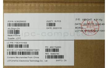 Lenovo 5CB0Z69520 COVER FRU C_COVER_W/O FPR_SSD_ASSY_NL