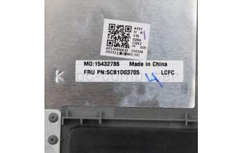 Lenovo 5CB1D03705 C-Cover with keyboard, Greek, Platinum Grey, Non-Fingerprint, US