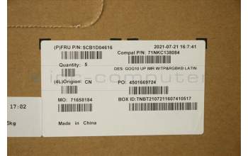 Lenovo 5CB1D04616 Tastatur inkl. Topcase ASM_LA SPA C 82K1 RGB