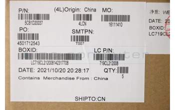 Lenovo 5CB1D20037 Tastatur inkl. Topcase spanisch L82JM PHA_BU