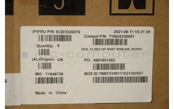 Lenovo 5CB1D20076 Tastatur inkl. Topcase ASM_NORDIC C 81XE BLKB