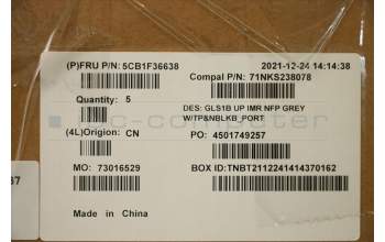 Lenovo 5CB1F36638 Tastatur inkl. TopcaseASM_POR C82R1 NFP CG