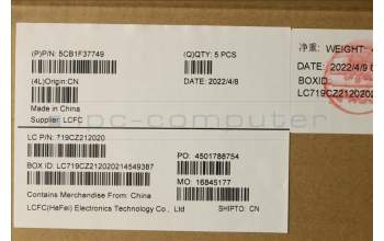 Lenovo 5CB1F37749 Tastatur inkl. Topcase ASM_ITA L82RF SG w/RGB