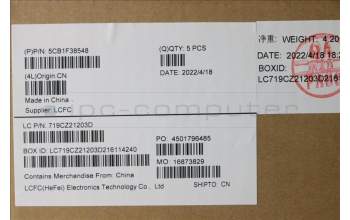 Lenovo 5CB1F38548 Tastatur inkl. Topcase ASM_UK L82RF SG w/WH