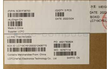 Lenovo 5CB1F38753 Tastatur inkl. Topcase ASM_CZE/SLK L82RB STGY