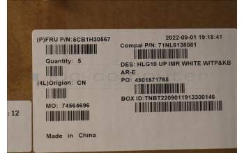 Lenovo 5CB1H30567 Tastatur inkl. Topcase ASM_ARA C 82S9 WHT