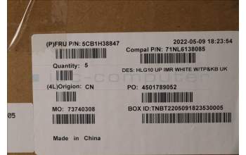 Lenovo 5CB1H38847 Tastatur inkl. Topcase ASM_UK C 82S9 WHT