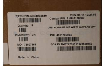 Lenovo 5CB1H38849 Tastatur inkl. Topcase spanisch C 82S9 WHT